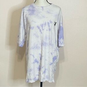 Playboy x Missguided purple tie-dye t-shirt dress size small